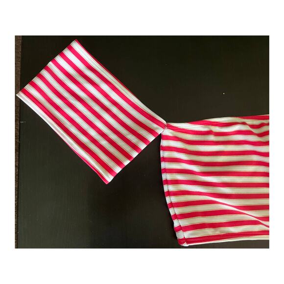 aerie Hot Pink and White/Gold Striped Barbiecore Bikini SzXL - Picture 2 of 14
